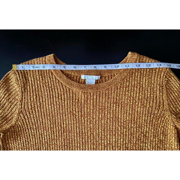 H&M Mustard Yellow/Brown Speckled Pullover Sweater sz S - Picture 9 of 13